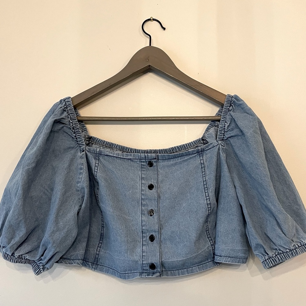 SHEIN Denim Crop Top- Size 3XL